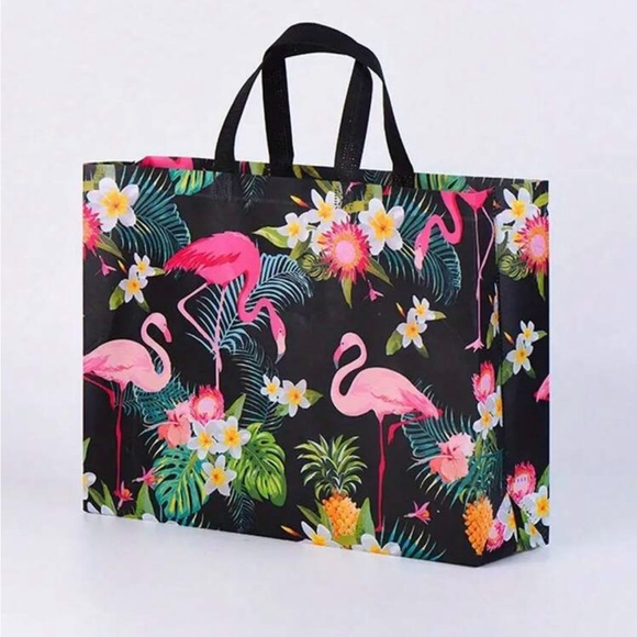 Floral Flamingo Tote Bag - Picture 1 of 2